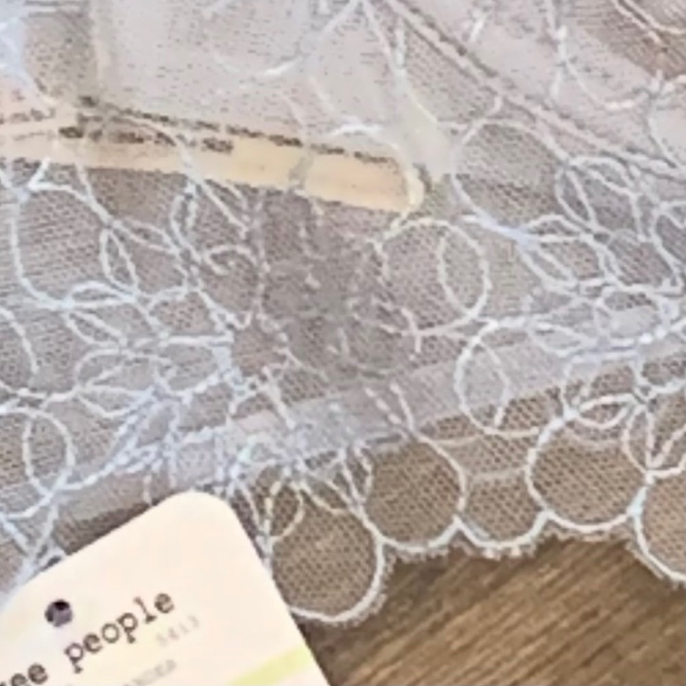 36B NWT $48 Free People Lucia Underwire Bra Blue Longline Lace Semi Sheer - Picture 8 of 11
